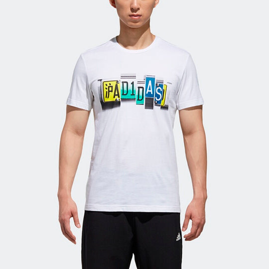 adidas Ss Key City Logo Printing Sports Short Sleeve White DX0641