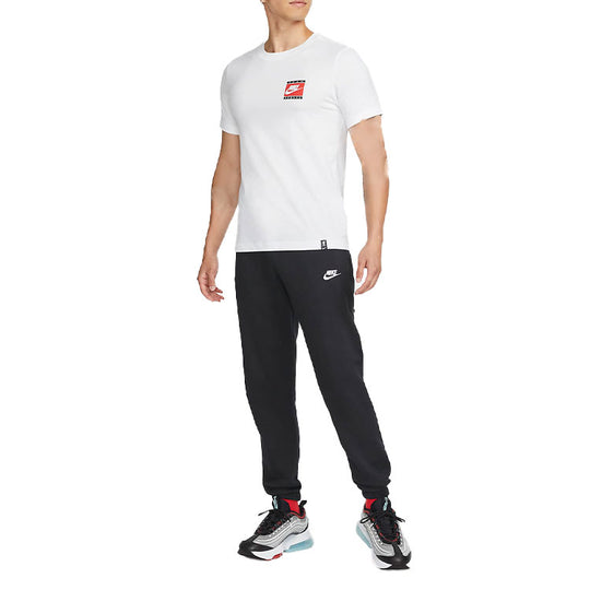 Nike Printing Logo Solid Color Round Neck Short Sleeve White DJ2729-100