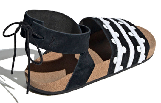 (WMNS) adidas originals Adilette Ankle Wrap 'Black White' EF5630