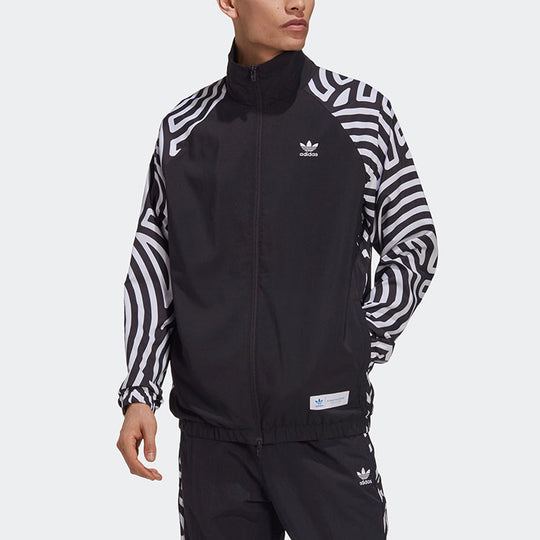 adidas originals x Takahashi Riko Crossover Stripe Stand Collar Zipper Casual Sports Jacket Black GJ6717