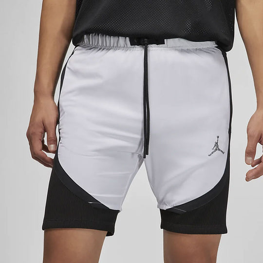 Men's Air Jordan Logo Micro Mark Lacing Colorblock Casual Gray Shorts DM1830-100