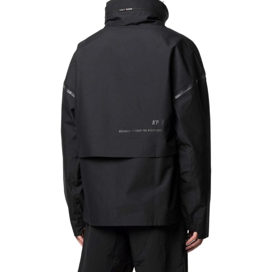 Men's adidas originals Solid Color Logo Printing Zipper Stand Collar Sports Jacket Black H16254
