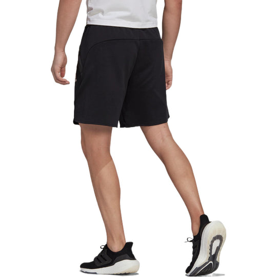 adidas Solid Color Logo Sports Shorts Black HE9813