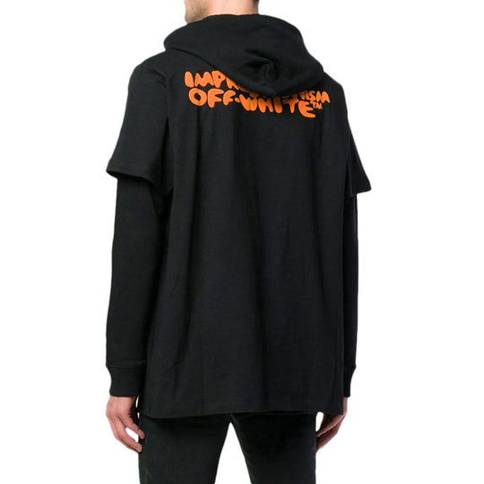 OFF-WHITE Alphabet Printing Long Sleeves T-shirt hoodie Black OMBB042R190030141019 T-shirts - KICKSCREW