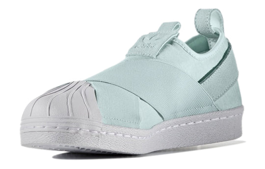 (WMNS) adidas originals Superstar Slip-on Shoes Green 'Mint White' S76407