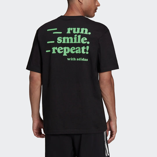 Men's adidas Sig Gfx 1 Casual Sports Breathable Printing Short Sleeve Black T-Shirt GV1348