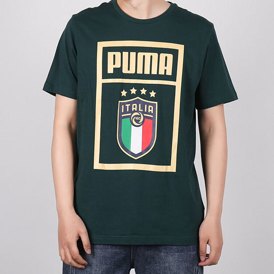 PUMA Large Printing Breathable Casual Round Neck Short Sleeve Green 757504-18