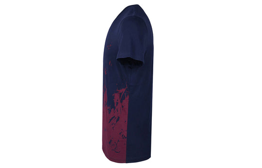 Men's Alexander McQueen Tie Dye V Short Sleeve Navy Blue 291502-RAR16-4141