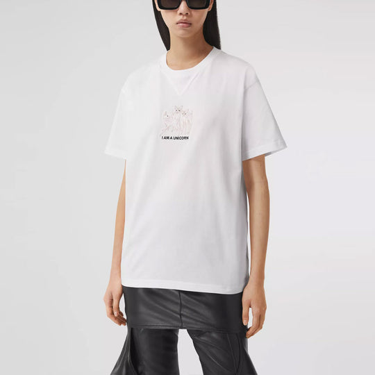 Burberry SS21 Embroidery Short Sleeve White 80429841