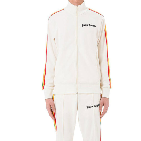 Men's PALM ANGELS White Rainbow Track Jacket Stripe PMBD001S193840030288