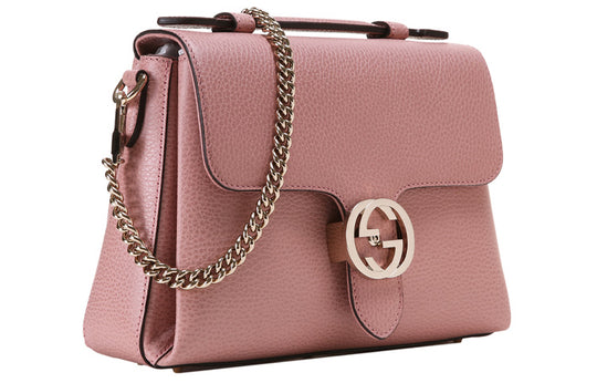 WMNS) GUCCI Silver Label Double G Leather Messenger Bag Chain Pink Ca -  KICKS CREW