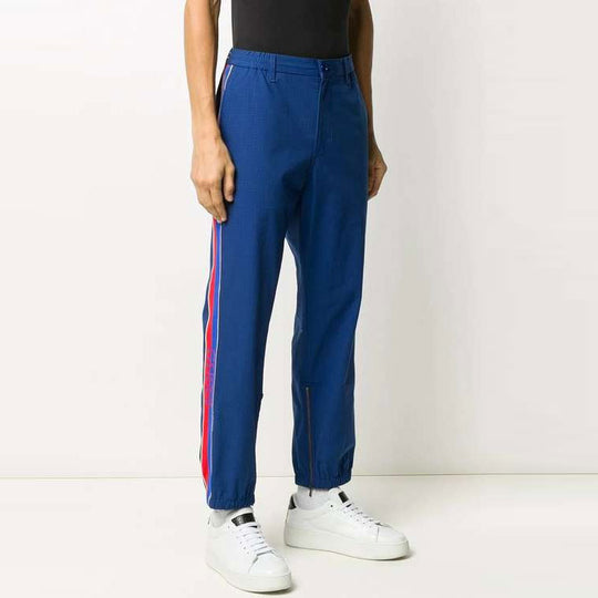 Men's GUCCI SS21 Side Stripe Pants Zipper Athleisure Casual Sports Pants Blue 615775-XDBBH-4207 Casual Pants - KICKSCREW