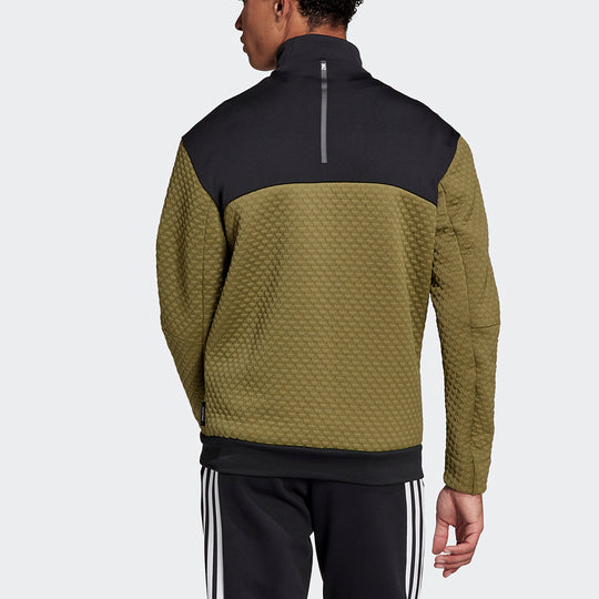 Men's adidas Z.n.e. Tt Rdy logo Casual Sports Stand Collar Jacket Olive H42041