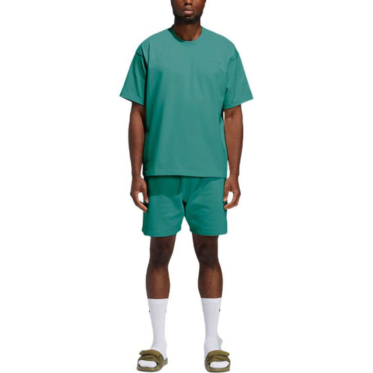 adidas x Crossover Solid Color Round Neck Pullover Short Sleeve Couple Style Green GM1955