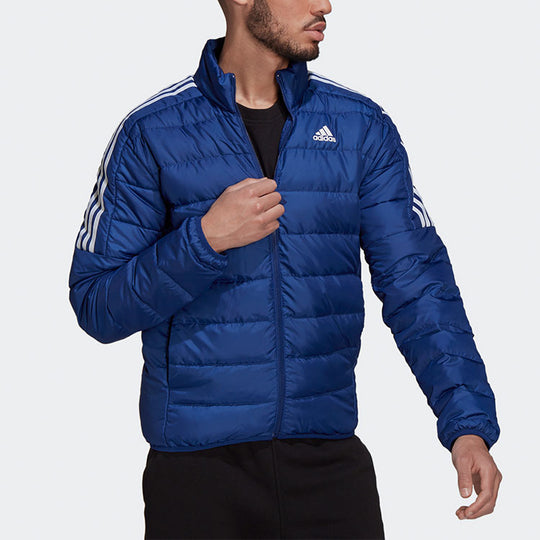 Men's adidas Ess Down Sports Stay Warm Stand Collar With Down Feather Blue Jacket GT9173