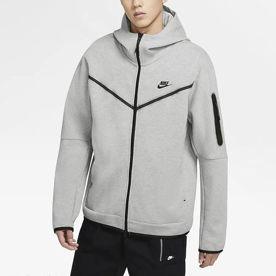 Nike Sportswear Tech Fleece Full-Zip Hoodie 'Heather Grey Black' CU448 ...