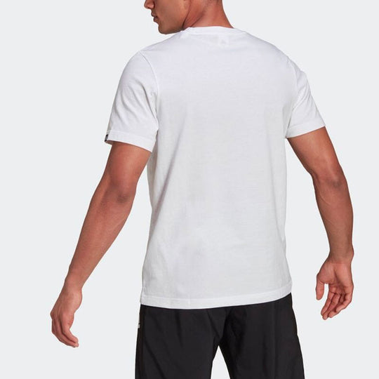 Men's adidas Alphabet Logo Printing Round Neck Pullover Short Sleeve Japanese Version White T-Shirt GS6281