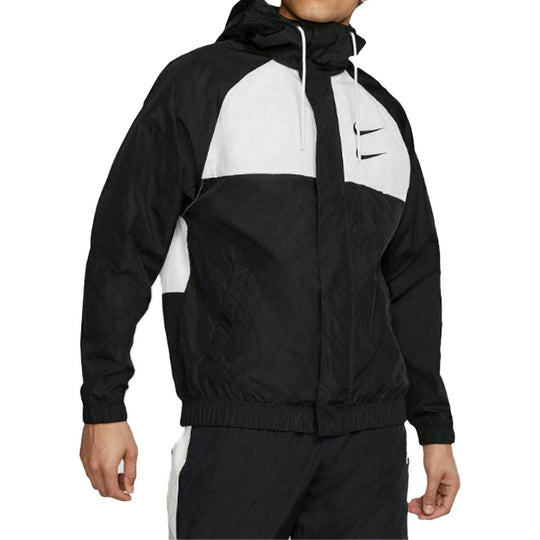 Nike Sportswear Swoosh Men's Woven Hooded Jacket Black CJ4888-011-KICKS ...
