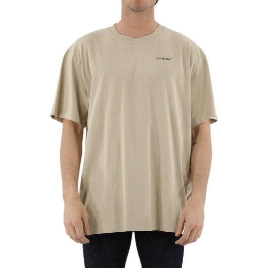 Off-White SS22 Geometry Arrow Printing Round Neck Short Sleeve Beige OMAA038S22JER0071710