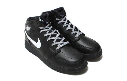 (GS) Air Jordan 1 Retro Mid 'Speckle' 554725-049 Big Kids Basketball Shoes  -  KICKS CREW