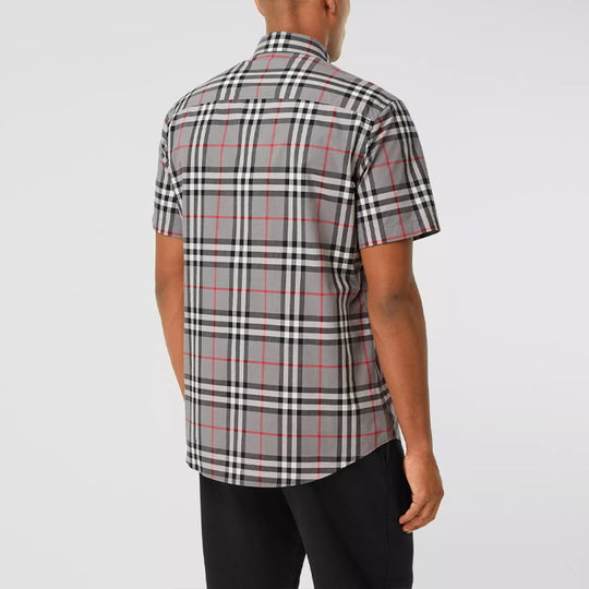 Men's Burberry Plaid Shirt Gray 80293701 - KICKS CREW