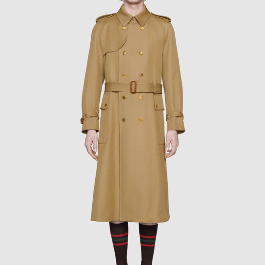 GUCCI Boutique Wool Trench Coat For Men Camel 624417-ZAEA3-2025 - KICKS ...