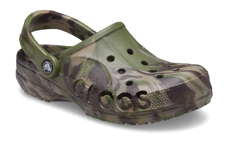 Crocs Baya Marble Fashion Outdoor Unisex Military Green Sandals 206935 ...