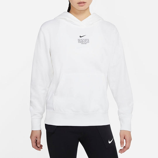 (WMNS) Nike Sportswear Swoosh Pullover Long Sleeves Hoodie White DJ6948-100