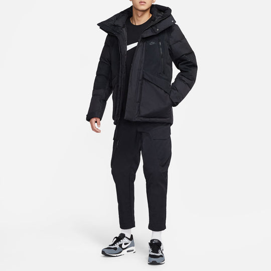 Nike Storm-fit City Series Logo hooded Long Sleeves Solid Color Down J ...