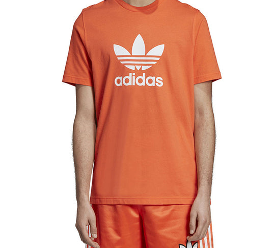 adidas originals Trefoil Chest Logo Sports Short Sleeve Orange Yellow DZ4572