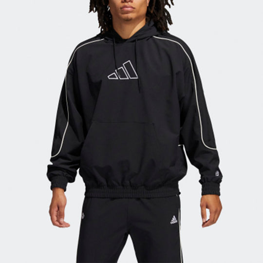 adidas Hrd Cu Embroidered Logo hooded Pullover Long Sleeves Black FR5736