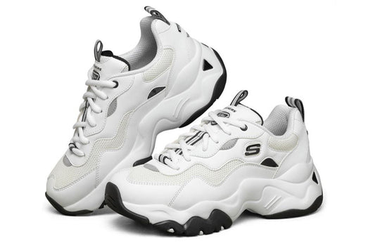 (WMNS) Skechers D'Lites 3.0 Marathon Running Shoes White/Silver 88888398-WHT Athletic Shoes  -  KICKS CREW