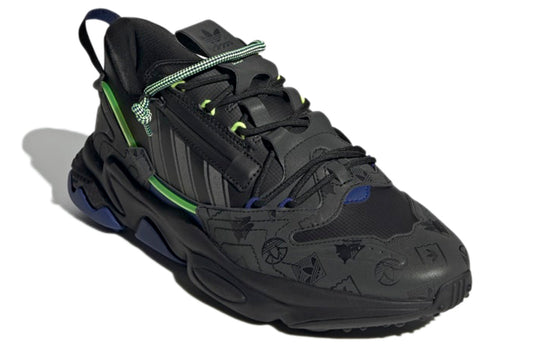 adidas originals Ozweego Zip Cozy Wear-Resistant Running Shoes Obsidian Black Unisex GW5823