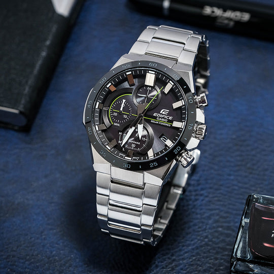 Casio Edifice Classic Solar Powered Analog Watch 'Black Steel Silver' EFB-690SBB-1AVUPR