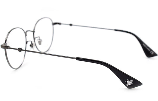 Gucci Bee Webbing Circular Optical Metallic Glasses Frame Asia Edition Black GG0607OK-002