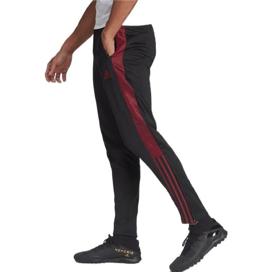 Men's adidas Stripe Elastic Waistband Soccer/Football Casual Sports Pants/Trousers/Joggers Black H59996