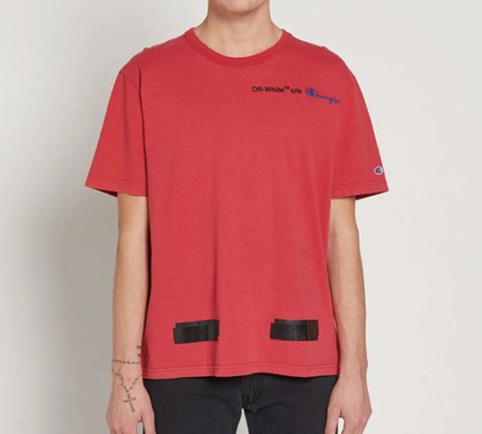 OFF-WHITE x Champion MENS Virgil Abloh Champion Tee Red OMAA029S188740502010