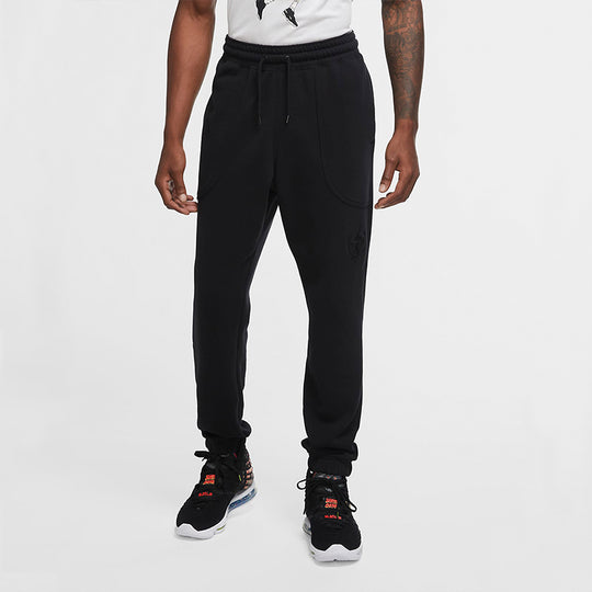 Nike LeBron velvet foot pants casual loose trousers Men Black CK6788-010
