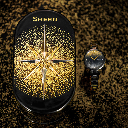 CASIO SHEEN Series Gold Swarovski Crystal Watch Box Analog SHE-C1100BD-1AUPRJ