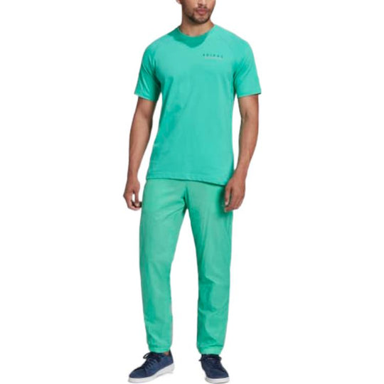 Men's adidas originals Solid Color Logo Printing Round Neck Pullover Short Sleeve Green T-Shirt HF4924