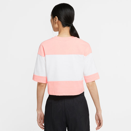 (WMNS) Nike Colorblock Version Round Neck Short Sleeve Tops 'Pink' CK1302-101