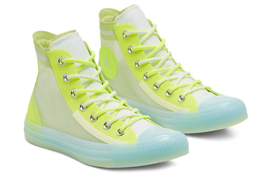 (WMNS) Converse Translucent Mesh Utility Chuck Taylor All Star High Top Volt-White 'Yellow Blue White' 567369C