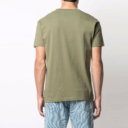 OFF-WHITE FW21 Logo Solid Color Round Neck Short Sleeve Ordinary Version Green OMAA027F21JER0015510