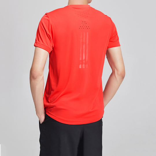 adidas Running Training Sports Round Neck Short Sleeve Red EI6397