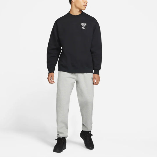 Stussy x Nike Crossover Embroidered Alphabet Logo Loose Pullover Round ...