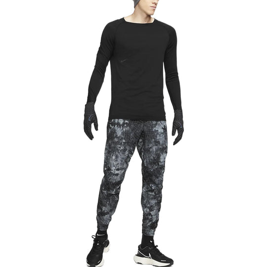 Men's Nike Packable Full Print Logo Plaid Casual Bundle Feet Sports Pants/Trousers/Joggers Black DB0869-060