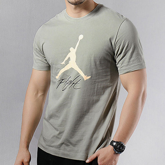 Air Jordan Jumpman Flight Basketball Sports Short Sleeve Gray AO0665-334