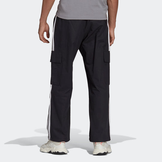 Men's adidas originals 3-stripes Cargo Contrasting Colors Sports Pants/Trousers/Joggers Autumn Black H09117
