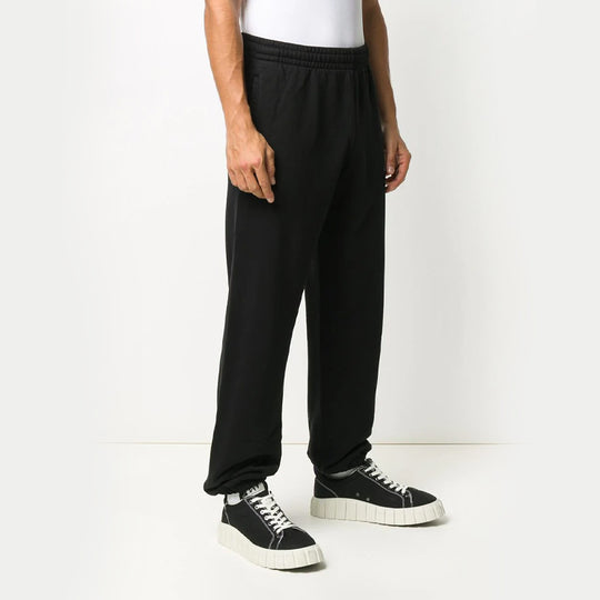 OFF-WHITE Diagonal Stripes Printing Trousers Men Black OMCH029F20FLE0011001 Sweat Pants - KICKSCREW