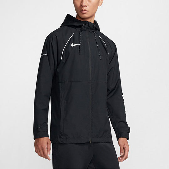 Men's Nike Logo Printing Hooded Jacket Black AR8553-010 - KICKS CREW